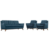 Beguile 3 Piece Upholstered Fabric Living Room Set by Lefancy