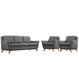 Beguile 3 Piece Upholstered Fabric Living Room Set by Lefancy