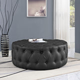 Amour Upholstered Vinyl Ottoman by Lefancy