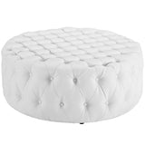 Amour Upholstered Vinyl Ottoman by Lefancy