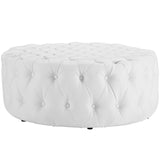 Amour Upholstered Vinyl Ottoman by Lefancy