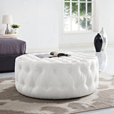 Amour Upholstered Vinyl Ottoman by Lefancy