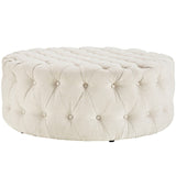 Amour Upholstered Fabric Ottoman by Lefancy