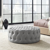 Amour Upholstered Fabric Ottoman by Lefancy