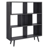 Transmit 7 Shelf Wood Grain Bookcase by Lefancy