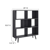 Transmit 7 Shelf Wood Grain Bookcase by Lefancy