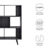 Transmit 7 Shelf Wood Grain Bookcase by Lefancy