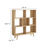 Transmit 7 Shelf Wood Grain Bookcase by Lefancy