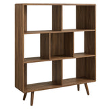 Transmit 7 Shelf Wood Grain Bookcase by Lefancy