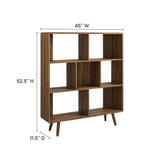 Transmit 7 Shelf Wood Grain Bookcase by Lefancy