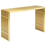 Gridiron Stainless Steel Console Table by Lefancy