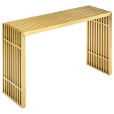 Gridiron Stainless Steel Console Table by Lefancy