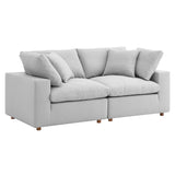 Commix 2 Piece Down Filled Overstuffed Sectional Sofa Set by Lefancy