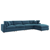 Commix 5 Piece Down Filled Overstuffed Sectional Sofa Set by Lefancy