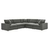 Commix 5 Piece Down Filled Overstuffed Sectional Sofa by Lefancy