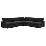 Commix 5-Piece Down Filled Overstuffed Armless Sectional Sofa by Lefancy