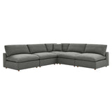 Commix 5-Piece Down Filled Overstuffed Armless Sectional Sofa by Lefancy