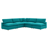 Commix 5-Piece Down Filled Overstuffed Armless Sectional Sofa by Lefancy