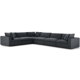 Commix 6 Piece Down Filled Overstuffed Sectional Sofa Set by Lefancy