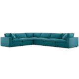 Commix 6 Piece Down Filled Overstuffed Sectional Sofa Set by Lefancy