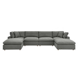 Commix 6-Piece Down Filled Overstuffed Sectional Sofa by Lefancy