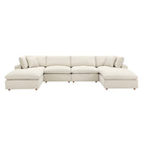 Commix 6-Piece Down Filled Overstuffed Sectional Sofa by Lefancy