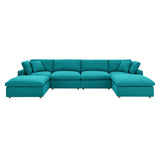 Commix 6-Piece Down Filled Overstuffed Sectional Sofa by Lefancy