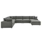 Commix 7-Piece Down Filled Overstuffed Sectional Sofa by Lefancy