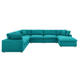Commix 7-Piece Down Filled Overstuffed Sectional Sofa by Lefancy