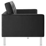 Loft Tufted Vegan Leather Sofa by Lefancy