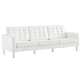 Loft Tufted Vegan Leather Sofa by Lefancy
