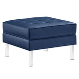 Loft Tufted Vegan Leather Ottoman by Lefancy