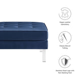 Loft Tufted Vegan Leather Ottoman by Lefancy
