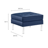 Loft Tufted Vegan Leather Ottoman by Lefancy