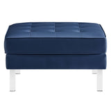 Loft Tufted Vegan Leather Ottoman by Lefancy