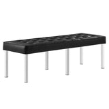 Loft Tufted Vegan Leather Bench by Lefancy