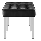 Loft Tufted Vegan Leather Bench by Lefancy