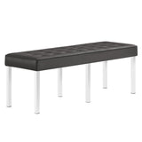 Loft Tufted Vegan Leather Bench by Lefancy