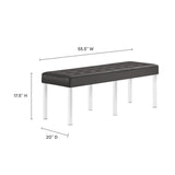 Loft Tufted Vegan Leather Bench by Lefancy