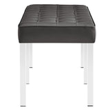 Loft Tufted Vegan Leather Bench by Lefancy