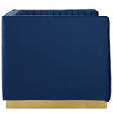 Sanguine Vertical Channel Tufted Accent Performance Velvet Armchair by Lefancy