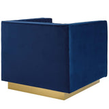 Sanguine Vertical Channel Tufted Accent Performance Velvet Armchair by Lefancy