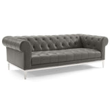 Idyll Tufted Button Upholstered Leather Chesterfield Sofa by Lefancy