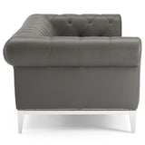 Idyll Tufted Button Upholstered Leather Chesterfield Sofa by Lefancy