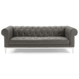 Idyll Tufted Button Upholstered Leather Chesterfield Sofa by Lefancy