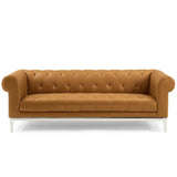 Idyll Tufted Button Upholstered Leather Chesterfield Sofa by Lefancy