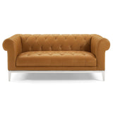 Idyll Tufted Button Upholstered Leather Chesterfield Loveseat by Lefancy