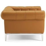 Idyll Tufted Button Upholstered Leather Chesterfield Armchair by Lefancy