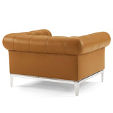 Idyll Tufted Button Upholstered Leather Chesterfield Armchair by Lefancy