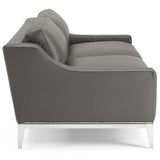 Harness 83.5" Stainless Steel Base Leather Sofa by Lefancy